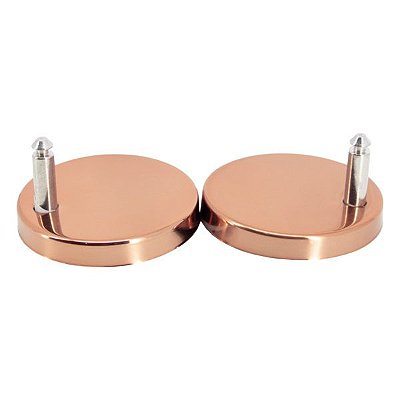 KIT FIXAÇÃO DE ASSENTO SANITÁRIO COM CAPA RENDONDA ROSE GOLD