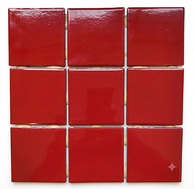 PASTILHA 10X10 CM VERMELHA BRILHANTE PLACA TELADA 30,7X30,7CM
