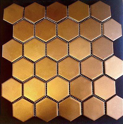 PASTILHA BRONZE ACETINADO METAL HEXAGONAL SIXTIES BRONZE  5X5CM