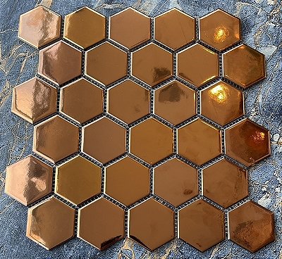PASTILHA BRONZE POLIDO METALIZADA HEXAGONAL 5X5 SIXTIES BRONZE BR