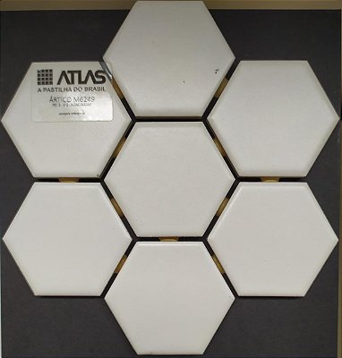 PASTILHA DE PORCELANA ATLAS HEXAGONAL5 BRANCO M6249 ACETINADO Drop System