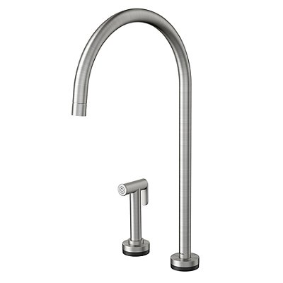 TORNEIRA PARA COZINHA DE MESA COM DUCHA LATERAL PRESENCE MIX&MATCH INOX ESCOVADO