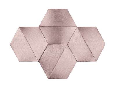 PASTILHA ESCOVADA HEXAGONAL ROSE GOLD MALLA LUX QUARTZ 23,1X18,7CM