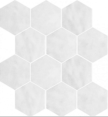PORCELANATO HEXAGONAL HEXA NUVOLA LUX WHITE BRANCO BRILHANTE 17X19,5CM