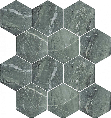 PORCELANATO HEXAGONAL 17X19,5 HEXA FUJI VERDE MATE (12 Faces)