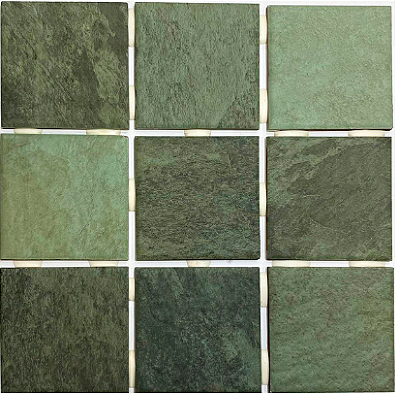 PASTILHA BODRUM VERDE MESCLA CERAMICA 10X10 CM ACETINADO Anti Pichação