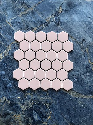 DUPLICADO - PASTILHA DE PORCELANA HEXAGONAL SIXTIES ROSE BR 5X5CM