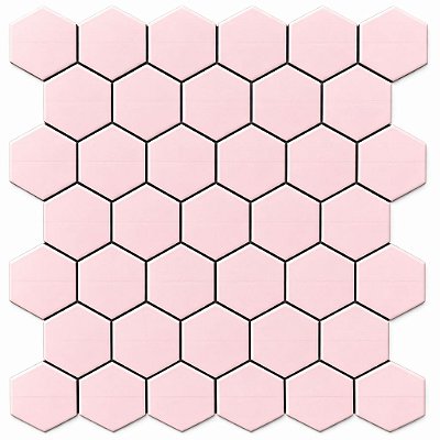 PASTILHA ROSA CLARO HEXAGONAL SIXTIES ROSA BR 5X5CM