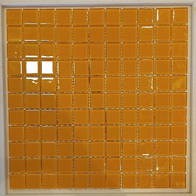 PASTILHA DE VIDRO CRISTAL GLASS 2,5X2,5CM LARANJA PGC05