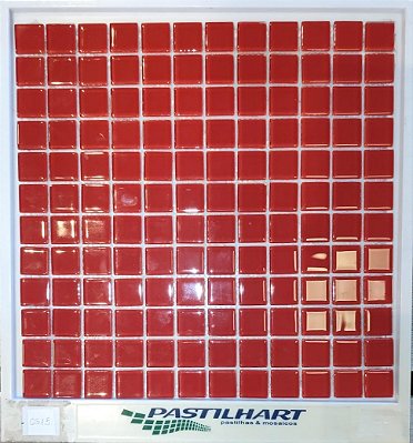 PASTILHA DE VIDRO CRISTAL GLASS 2,3X2,3 VERMELHA CG15 PLACA 29,5X29,5CM