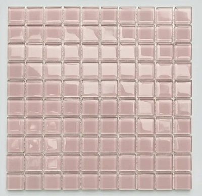 PASTILHA DE VIDRO CRISTAL GLASS 2,3X2,3 ROSA CG31 PLACA 29,5X29,5CM