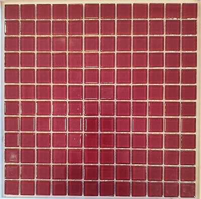 PASTILHA DE VIDRO CRISTAL GLASS 2,3X2,3 VINHO CG32 PLACA 29,5X29,5CM