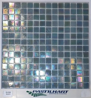 PASTILHA DE VIDRO EFEITO PEROLIZADA LINHA GLOSS CINZA NASSAU - GL233 2X2