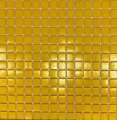 PASTILHA DE VIDRO 2X2 ORIENTAL RESINADA AMARELA K7 PLACA 32,5X32,5CM