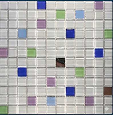 PASTILHA DE VIDRO CRISTAL GLASS 2,3X2,3 MIX FELICIDADE