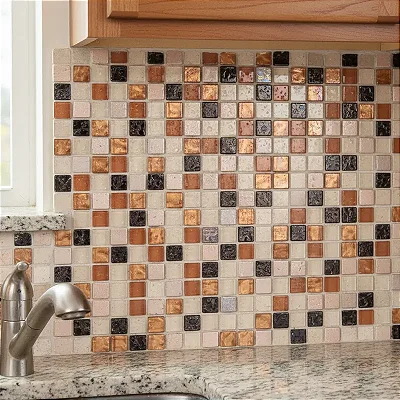 PASTILHA DE VIDRO E MÁRMORE ROMA 1,5X1,5 CM AF700 PLACA 30X30cm