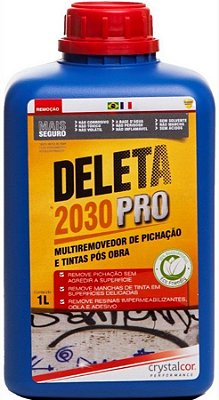 DELETA 2030 PRO - REMOVEDOR DE PICHAÇÃO E TINTAS PÓS OBRA 1 LITRO- PERFORMANCE ECO