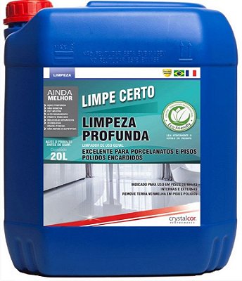 LIMPE CERTO LIMPEZA PROFUNDA PORCELANATO E PISO ENCARDIDO 20 LITROS - PERFORMANCE ECO