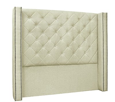 Cabeceira Cama Box Queen Estofada Vicenza 160m linho Natural - Spezzia
