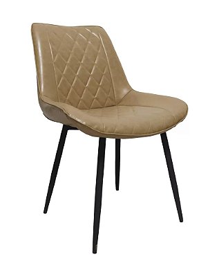 Cadeira Haifa Caramelo Jantar Decor Couro Ecológico