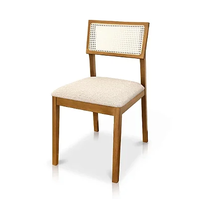 Cadeira de Telinha Natural Laura Madeira Maciça Jequitibá Imbuia