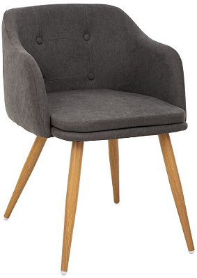 Poltrona Classic Estofada Retrô Cinza