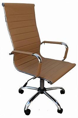 Cadeira Presidente Office Charles Eames Esteirinha Bege