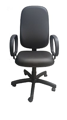 Cadeira Presidente Executiva Giratória Couro Ecológico Preta