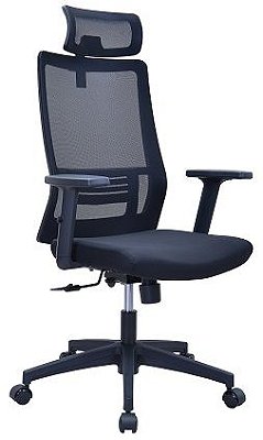 Cadeira Presidente Brooklyn em Tela Ergonômica Preta