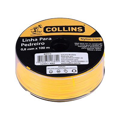 Fio de Nylon Liso P/ Pedreiro COLLINS 0,8MMX100M