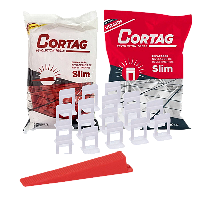 ESPAÇADOR NIVELADOR SLIM 2,0MM 100 PEÇAS + CUNHA NIVELAMENTO SLIM 100 PEÇAS