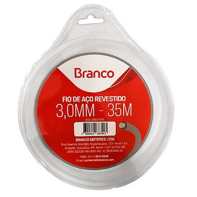 FIO AÇO REVESTIDO NYLON 3,0MM- 35 METROS