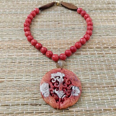 Colar Mandala Ágata cereja