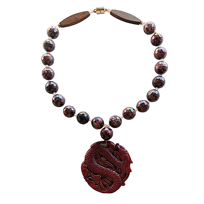 Colar Jaspe vinho