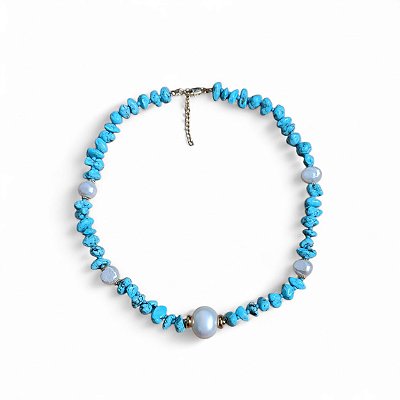 Colar turquesa e pérola