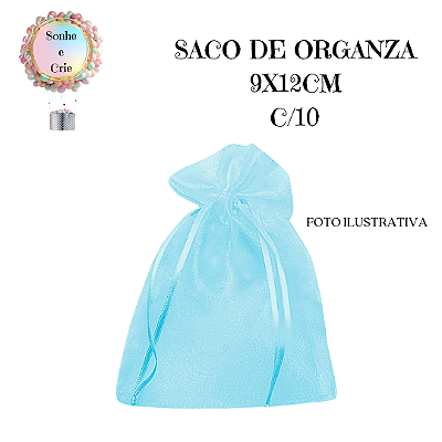 SACO DE TECIDO ORGANZA 9X12CM C/10