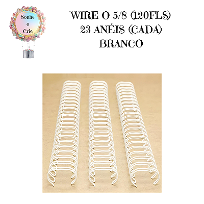 WIRE O  - 5/8 - PASSO 2X1 - BRANCO - 23 ANÉIS (CADA)