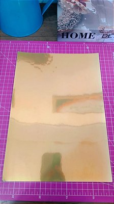 VINIL DOURADO METALICO ADESIVO 90g/M2 UNIDADE - A4