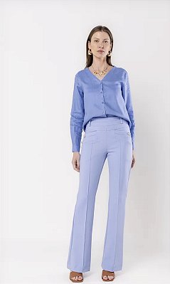 Calça Flare Amora com Lapelas