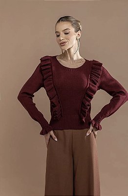 Blusa de Tricô Luana Babado