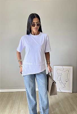 T-Shirt Assimétrica Algodão