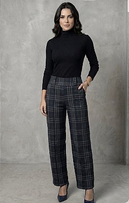 Calça Barrel Xadrez