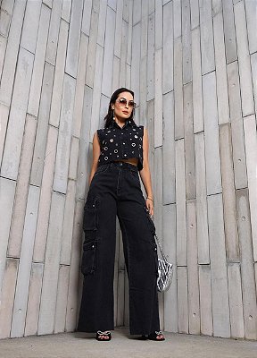 Calça Black Jeans Cargo