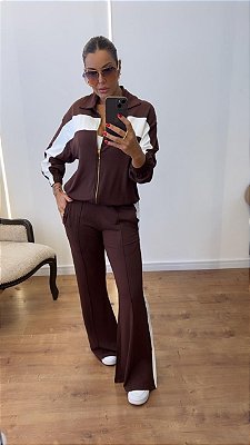 Conjunto Bicolor Anne Bomber Moletinho Comfy