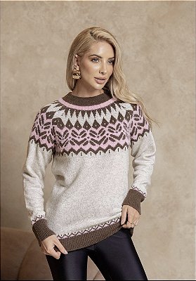 Blusa Tricô Jacquard Jasmim
