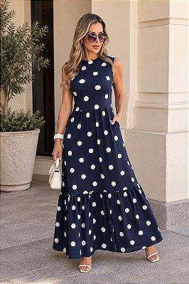 Vestido Poá Regata