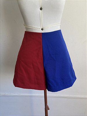 Short bicolor azul e vermelho (40)