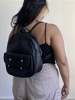 Mochila Preta Couro (grande)