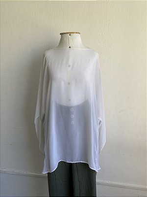 Blusa Transparente branca Véu (P ao G)