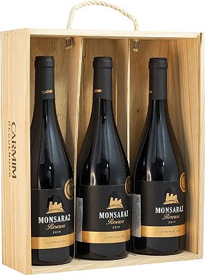 Kit Vinho Tinto Monsaraz Reserva DOC (3 Unds) com Caixa de Madeira